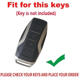 TECART Leather Key Fob Cover Case Fit for BYD Han Ev Tang Qin PLUS Song Pro MAX, Blue, Blue