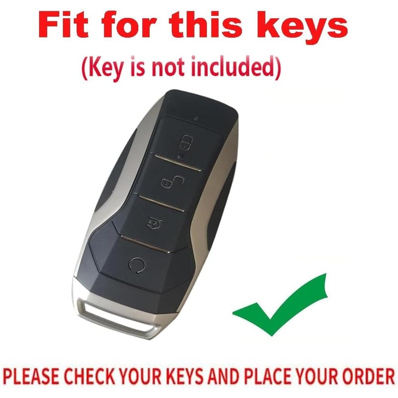 TECART Leather Key Fob Cover Case Fit for BYD Han