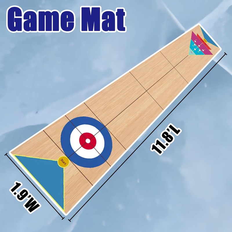11.8’L Shuffleboard, Curling and Bowling 3 in 1 Board Game