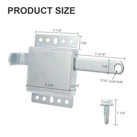QZATTCAEN Heavy Garage Door Side Lock Inside Deadlock for Most Garage Door Iron Galvanizing -2 Pack, Silver