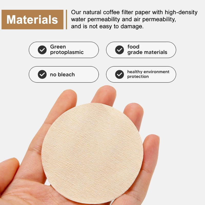 600pcs Unbleached Coffee Filter Papers,6.4cm Coffee Filters Round Replacement Compatible