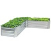Sunnydaze 59.5" L-Shaped Raised Metal Garden Bed - Galvanized Steel