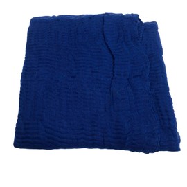 Kiran Fashion Cotton Crinkle vertical pleated Style Plain Solid Hijab Scarf Shawl Stoles (Royal blue)