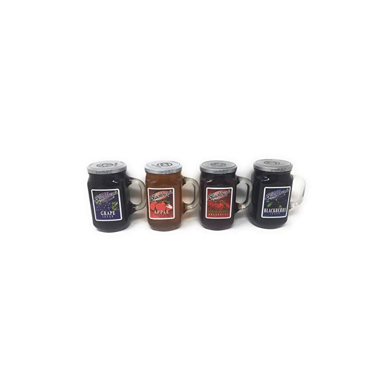 Blackburns Assorted Jellies, 4pk of 18 oz Glass Mugs with