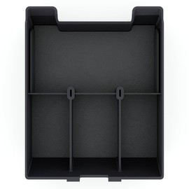 TWRAPS Armrest Organizer for Rivian R1T & Rivian R1S, Moving Tray Storage Box Insert, ABS, Made for The Center Console Area Under The Armrest, Accessory for Rivian (Black, 2in Deep)