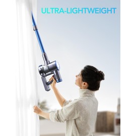 Greenote Cordless Vacuum Cleaner, 21KPa Lightweight Vacuum Cleaner with Wall Mount & LED Brush, Ultra Quiet Stick Vacuum Cleaner for Hard Floors Pet Hair