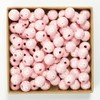 JIHUOO 50 Pcs 16mm Wood Daisy Pattern Beads Round Colored