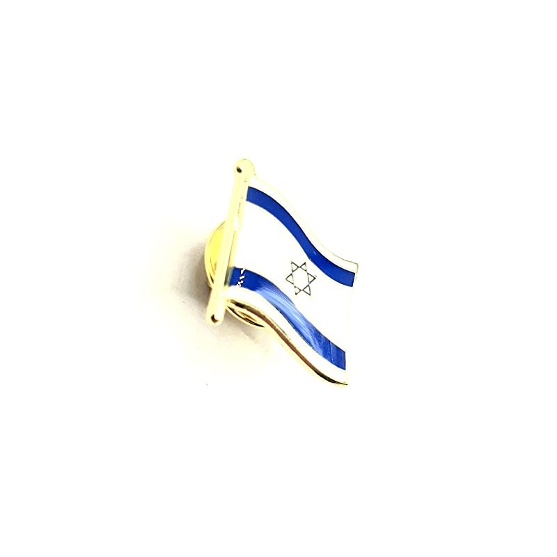 Israeli Flag Metal Enamel Pin Badge, Metal