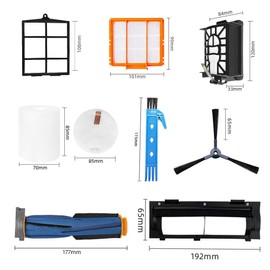 Theresa Hay Replacement Parts for Shark AV2501AE AV2511AE AV2610WA RV2610WA AV2501S Robot Vacuum Cleaner 2 Main Brushes, 4 Filters, 6 Side Brushes, 1 Brush Cover, 1 Primary & 1 Base & 3 Foam Filter