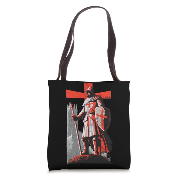 Distressed Knights Templar Crusader Cross Soldier of Christ Tote Bag