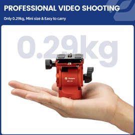 Fotopro Video Fluid Head Pan Tilt Head with Quick Release Plate and Adjustable Handle Max Load 6.61lbs 3kg for Compact Camcorders DSLR Camera Orange