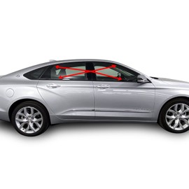 Gomu Window Trim Chrome Delete Blackout Precut Vinyl Wrap Overlay Kit Compatible with Chevy Impala 2014-2020 - Matte Black