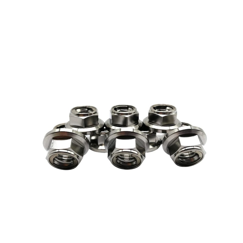 RISON Titanium Nut Titanium Flange Full Metal Lock Nut M10
