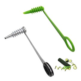 2 Pcs Spiral Cutter,Potato Spiral Cutter,Manual Fruit Spiralizer Vegetable Slicer Kitchen Tool,Potato Slicer Stainless Steel Blade & Plastic Vegetable Spiralizer for Cucumber Potatoes Carrots Fruits
