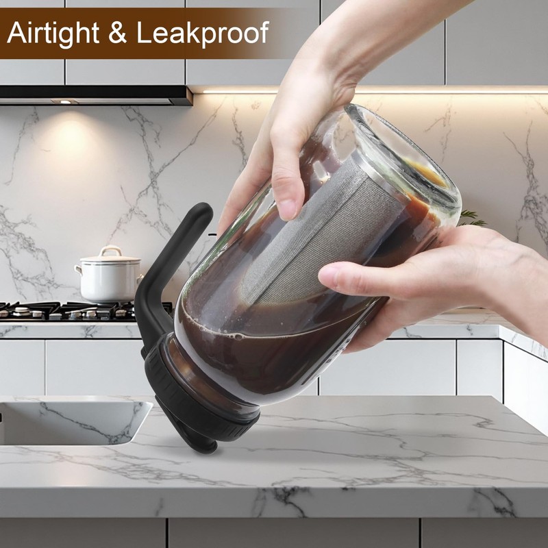 Cold Brew Coffee Maker Pitcher, 64oz Iced Coffee Tea Pitcher