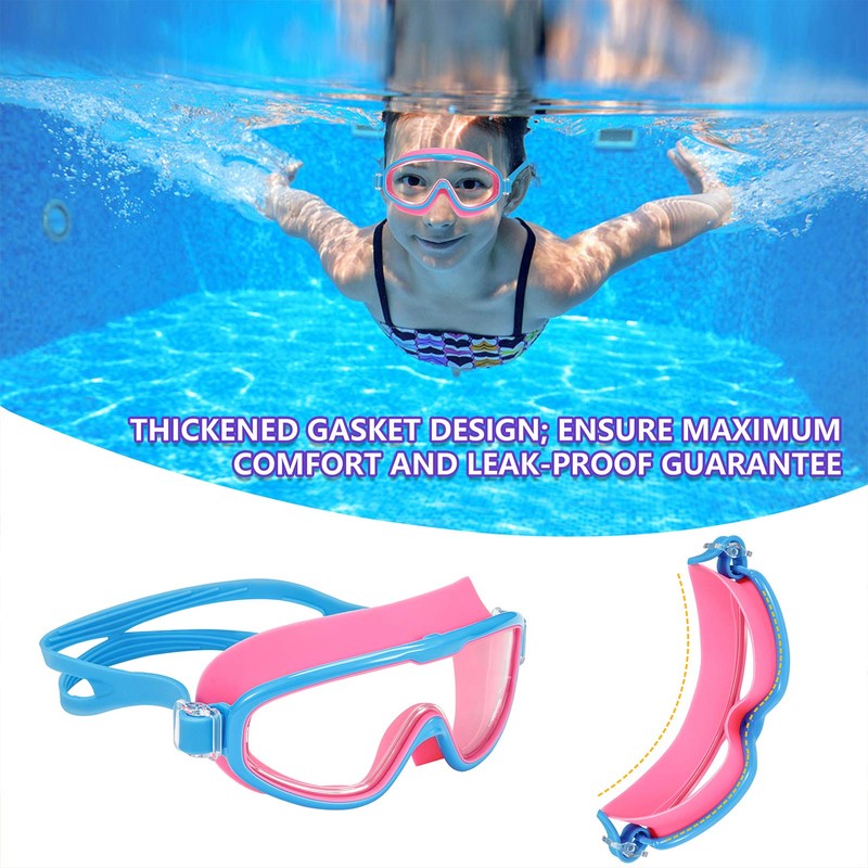 Funní Día Children Swimming Goggles, No Leaking Anti-Fog Panoramic Clear