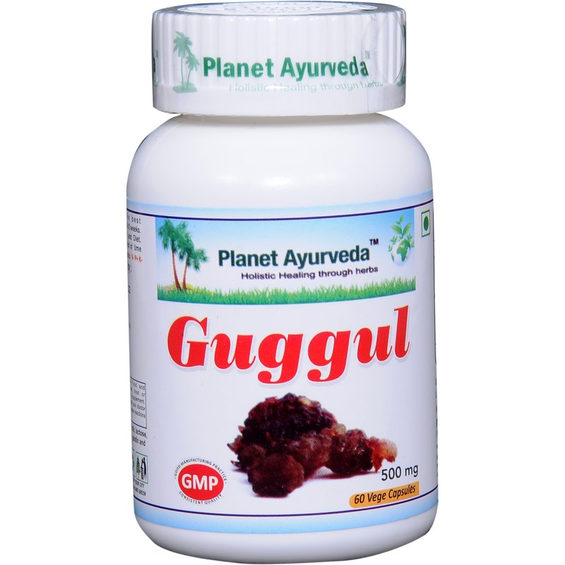 Planet Ayurveda Guggul, 500mg Veg Capsules - 2 Bottles