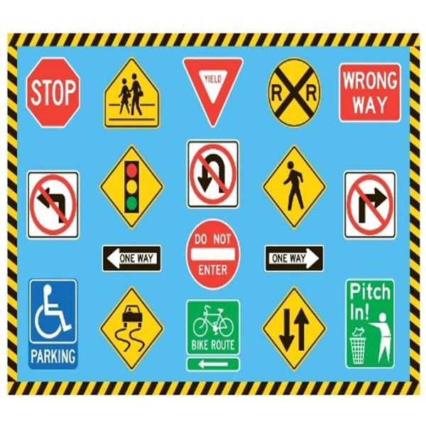 Fun Rugs Traffic Signs Childrens Rug, 51-Inch by 78-Inch