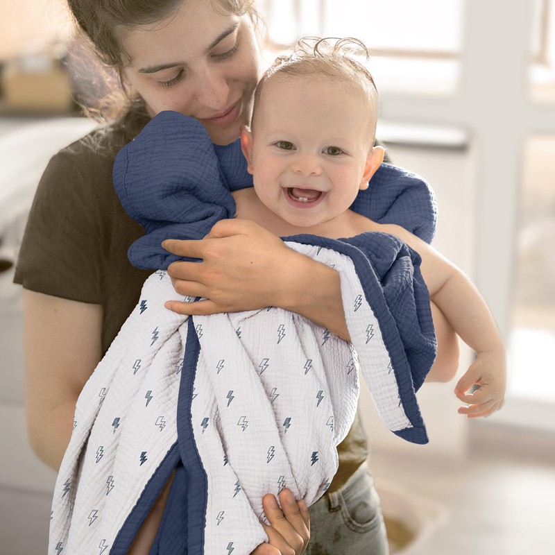 Muslin Baby Blanket for Boys: Cotton Toddler Blanket for Daycare