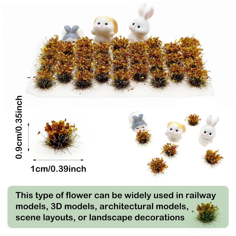 Attuslla Miniature Flower Clusters Static Grass Tufts Artificial Grass Terrain
