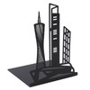 4pcs Bookends Black Architectural Style Decorative Non Slip Metal Desktop