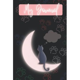 Lined Journal Notebook: Lined Journal Notebook with Mooncat cover great for all ages | 110 pages, 6 x 9"