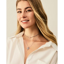 FANCIME Sun and Moon Necklace Sterling Silver Alexandrite Pendant June Birthstone Necklace Gemstone Jewellery Birthday Mothers Day Gifts for Women Her Mom Wife