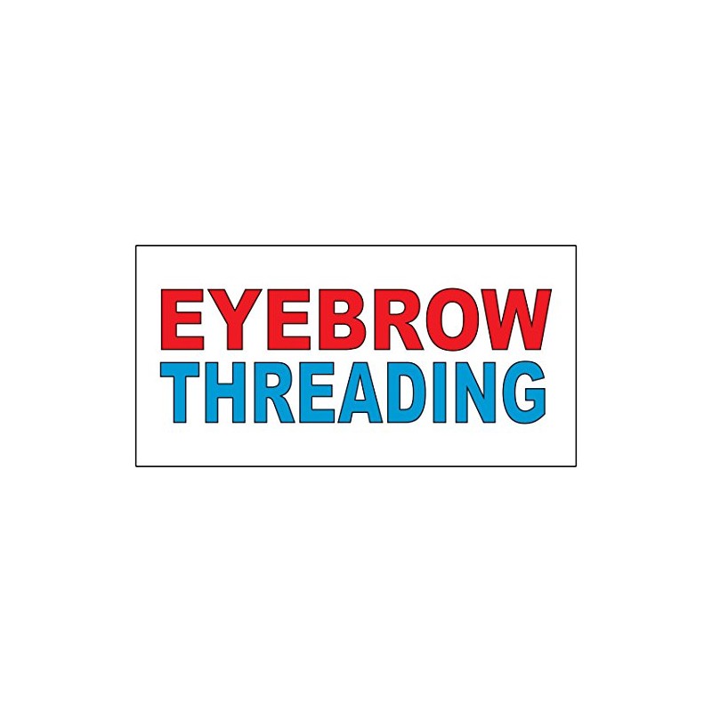 Eyebrow Threading Red Blue Decal Sticker Retail Store Sign Sticks