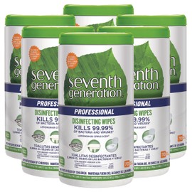 Seventh Generation Professional Disinfecting Multi Surface Wipes, Lemongrass Citrus, 70 count Tubs (Pack of 6)