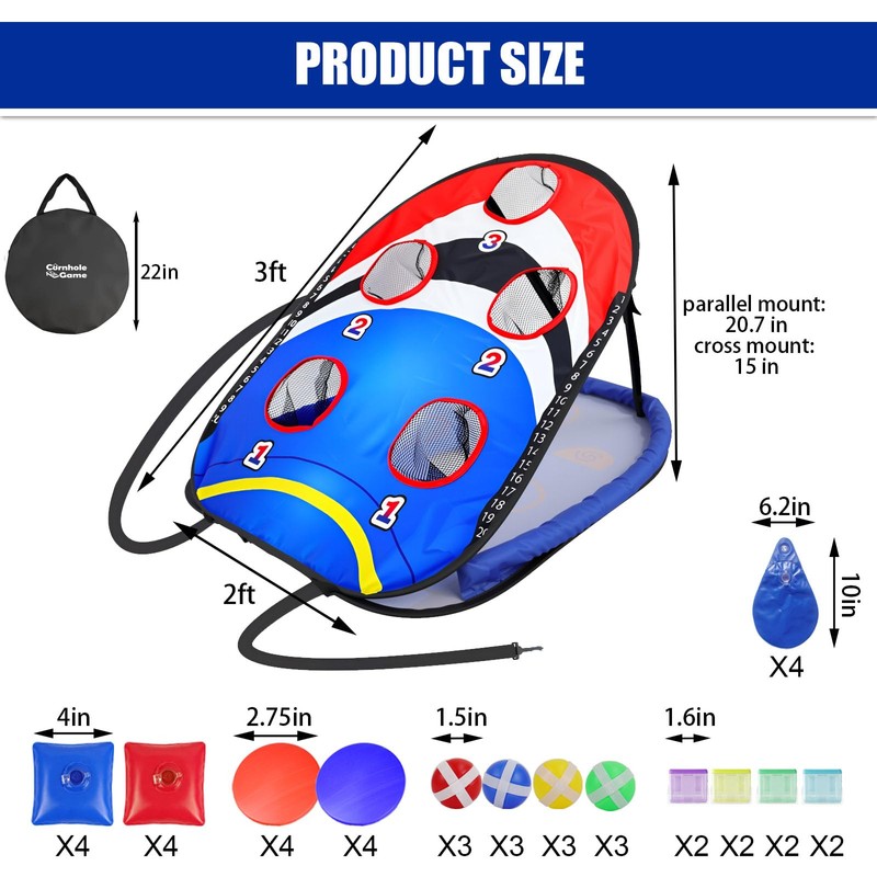 ROSE ME Pool Cornhole Game Floating, Double Sided Pool Games