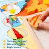 LovesTown 12PCS Wooden Stacking Puzzles, Educational Toys Sea Animal Chunky