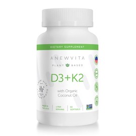 Anewvita Vitamin D3+K2 Vegetable 5000IU Vitamin K2, 60 tablets, 1 piece / 어뉴비타 비타민 D3+K2 식물성 5000IU 비타민K2, 60정, 1개