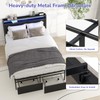 Zevemomo Full Size Bed Frame with 2 Storage Drawers, Bed