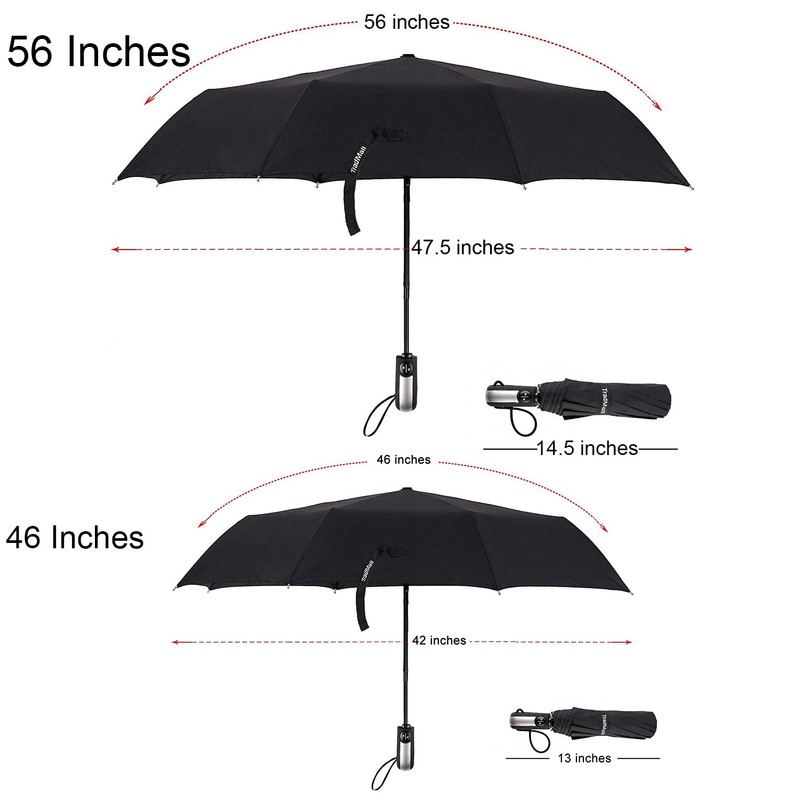 TradMall 2 Pack Travel Umbrella Windproof 46 Inches Large Canopy