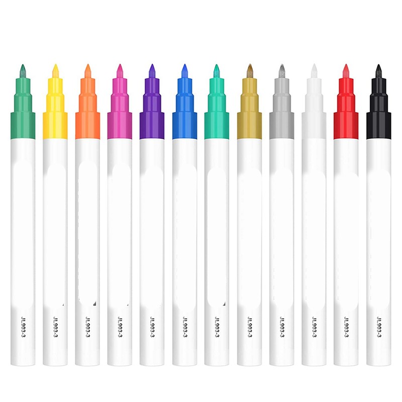 12 Color Nail Painting Pen 3D Nail Polish Paint Graffiti