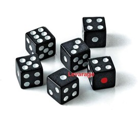 Levarage 0029 Dice, Black, Small, 6-Pack, Black Dice, Black Dice, Black Dice, Trademarked