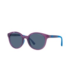 Emporio Armani Girls' EK4185 Round Sunglasses, Transparent Violet/Dark Blue, 47 mm
