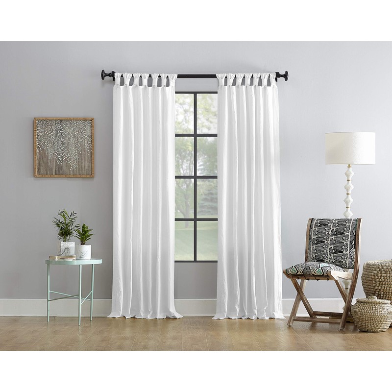 Archaeo Washed Cotton Twist Tab Curtain, 52" x 108", White