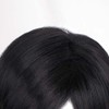 Osseoca- Peluca de pelo corto negra con flequillo y raya
