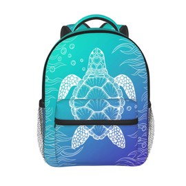 YSBKN Kid's Mini Backpack 12 inch Sea Turtle Grass Backpack Schoolbag Preschool Kindergarten Children Bag Nursery Travel Bag for Toddler Boys Girls Age 3-7