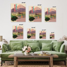 Poster Master Travel Canvas - Retro Japan Print - Fuji View Hotel Art - Mountain Art - Great Gift for Him, Her, Travel Lover - Decor for Office, Bedroom, Living Room - Available in 8x10 to 30x40