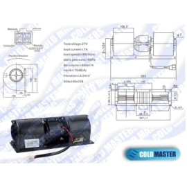 acme 4100976 Blower Motor Assembly Assembly Dual Cage, 3 speed, CM-ZHF-171A 12V
