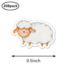Sheep Lamb Planner Stickers, 0.5in Monthly Scrapbooking Arts Kids DIY Crafting 208-Pack
