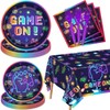 Video Game Birthday Decorations Serve 20 - 81Pcs Plates Napkins