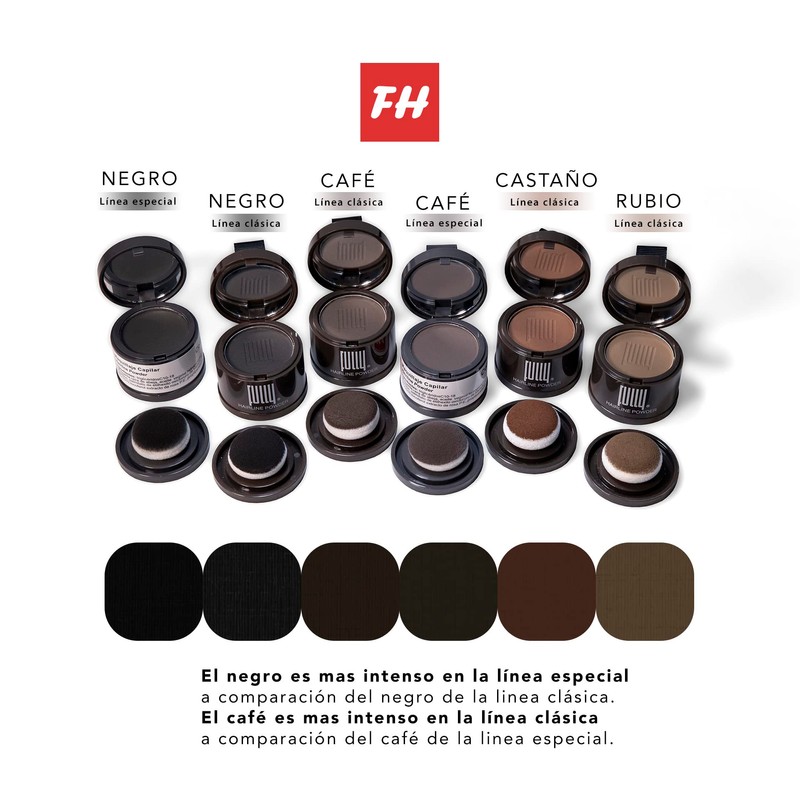 Fully Hair Hairline Powder Polvo para Retocar Cuero Cabelludo (Negro)