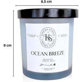 Vela aroma Ocean Breeze. Vela relajante de cera de soya. Decorativa. Hecha a mano, 7.76 Oz (Ocean Breeze)