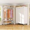 ULIFHOME P6C Rolling Clothes Rack with Cover, Covered Clothing Racks