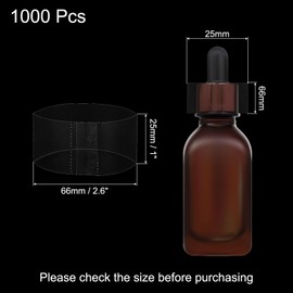 sourcing map 1000Pcs Shrink Bands, 66x25mm PVC Clear Perforated Shrink Bands, Heat Shrink Wrap Bands for Bottles, Jars Seal for Dropper Bottle, Test Tube Bottles