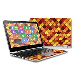 MightySkins Skin Compatible with HP Pavilion x360-13 (2015) Touch Laptop case wrap Cover Sticker Skins Red Scales
