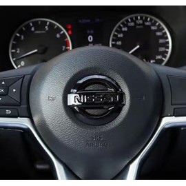 MAXDOOL Carbon Fiber Steering Wheel Cover Sticker Sequins Frame Trim Compatible for Nissan Rogue Altima Sentra Kicks LEAF Versa Maxima Pathfinder Interior Accessories